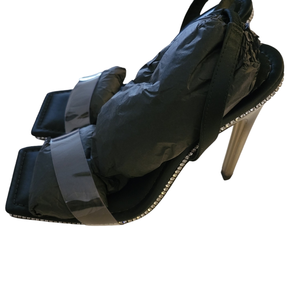 Good American Open Square Toe Heels, color black Size 7 - Picture 9 of 10